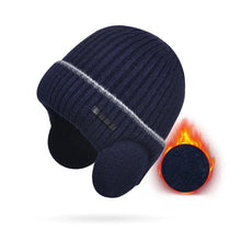Load image into Gallery viewer, Winter Hats for Men and Women Unisex Knit Wool Hat Thick Fleece Lined Hat with Earflaps Stretch Fashion Winter Hats Pullover Cap
