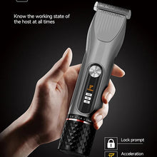 Load image into Gallery viewer, 12W Powerful Hair Clipper Professional Barber Shop Rechargeable Trimmer Led Display Cordless Hair Cutting Machine for Men

