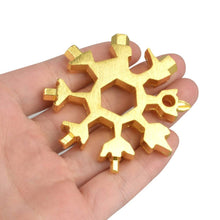 Load image into Gallery viewer, 3-Pack Stainless Snowflake Shape Key Chain Screwdriver 18 In 1 Multi Tool Portable
