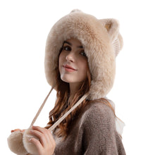 Load image into Gallery viewer, Cute Knitted Hat Winter Female Cartoon Cat Ears Beanie Cap
