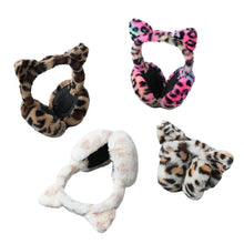 Load image into Gallery viewer, Leopard Print Personality Earmuffs Plush Autumn and Winter Windproof for Woman
