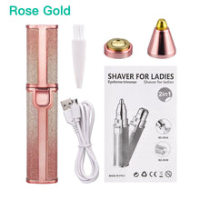 Load image into Gallery viewer, 2 In 1 Electric Eyebrow Trimmer Makeup Painless Eye Brow Epilator Mini Shaver Razors Women Portable Facial Body Hair Remover
