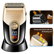 Load image into Gallery viewer, Electric Razor Electric Shaver Rechargeable Shaving Machine For Men Shaver Beard Razor Wet-Dry Use Beard Trimmer Charging Base
