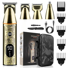 Load image into Gallery viewer, Rechargeable 5 in 1 Grooming Kit LED Display Hair Trimmer Cordless Powerful Hair Cutting Kit With Travel Bag
