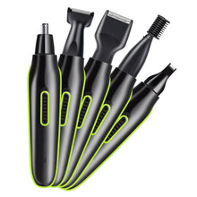 Load image into Gallery viewer, 5 in 1 Mens Beard Trimmer Nose/Eyebrow Hair Trimmer Shaver Hair Cutting Kit USB Rechargeable
