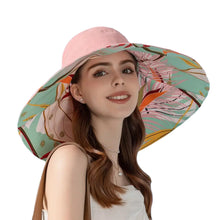Load image into Gallery viewer, Cotton Women Fisherman Hat Fashion Large Brim Breathable Sun Hat Double-sided Plant Printing Bucket Hat
