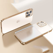 Load image into Gallery viewer, Luxury Square Frame Plating Clear Matte Transparent Cover
