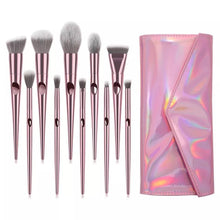 Load image into Gallery viewer, 10 Long Rod Thumbprint Makeup Brushes
