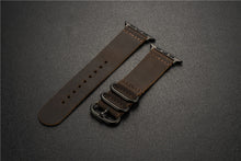 Load image into Gallery viewer, Nubuck Leather Three-Ring Pin Buckle Watch Strap
