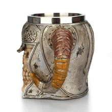 Load image into Gallery viewer, Stainless Steel Horns Helmet Skull Coffee Mug
