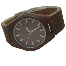 Load image into Gallery viewer, Walnut Wooden Wrist Watch With Leather Strap
