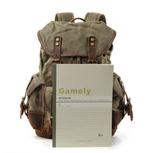 Load image into Gallery viewer, Canvas Stitching Leather Mountaineering Bag Backpack
