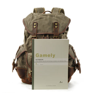 Canvas Stitching Leather Mountaineering Bag Backpack