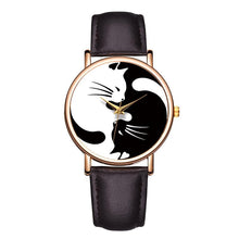 Load image into Gallery viewer, Black And White Cat Design Creative Watch
