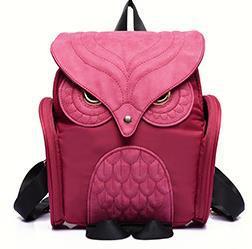 College Wind Backpack Cartoon Stitching Scrub Owl Backpack