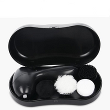 Load image into Gallery viewer, Electric Shoe Polisher Brush Leather Shoes Cleaning Repair Polishing Dust Collector Portable Leather Care Kit - Four Brush Heads
