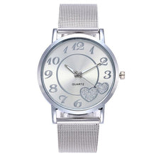 Load image into Gallery viewer, Heart-shaped Gold Alloy Mesh Belt Watch Ladies
