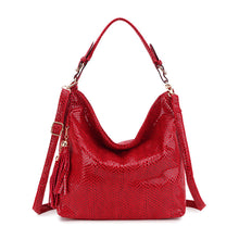Load image into Gallery viewer, Lady's Casual Solid Color Snake Pattern Shoulder Bag
