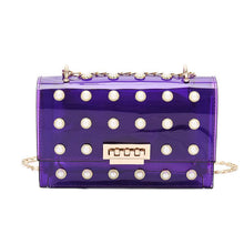 Load image into Gallery viewer, High Quality Women Pearl Rivet Transparent Bag
