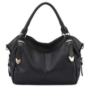 Lady's High Quality Casual Solid Color Leather Handbag