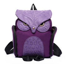 Load image into Gallery viewer, College Wind Backpack Cartoon Stitching Scrub Owl Backpack
