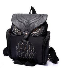 College Wind Backpack Cartoon Stitching Scrub Owl Backpack