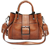 Load image into Gallery viewer, PU Leather Bucket Bag Handbag Shoulder Bag
