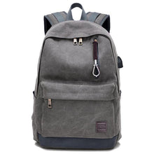 Load image into Gallery viewer, Unisex Canvas Backpack With USB Charging Port
