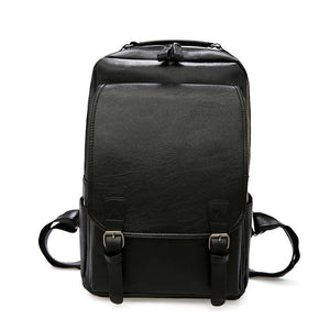 Male Pu Leather Casual Backpack