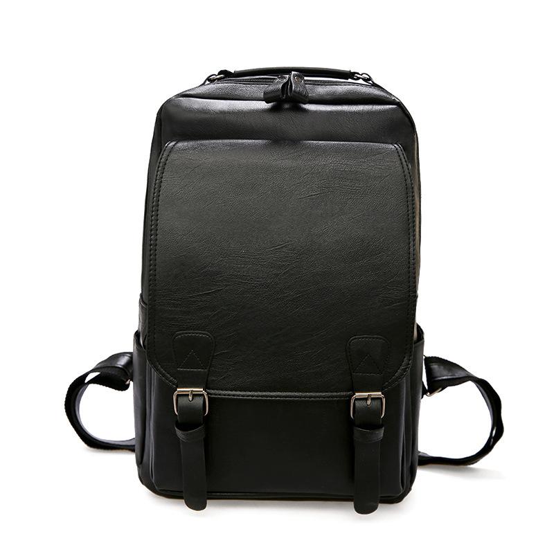 Male Pu Leather Casual Backpack