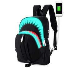 Load image into Gallery viewer, Luminous Shark USB Function Backpack (Black)
