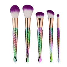 Load image into Gallery viewer, 5 Mermaid Makeup Brushes Set Beauty Tools Powder Brush
