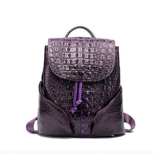 Load image into Gallery viewer, Ancient Style Solid Color Crocodile Pattern Backpack
