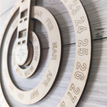Load image into Gallery viewer, Wooden Wall Calendar Modern Simple Circular Rotating Design
