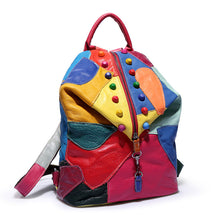 Load image into Gallery viewer, Cowhide Stitching Fashion Leather Backpack For Women

