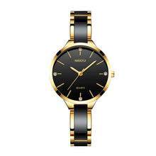Load image into Gallery viewer, Rhinestone Ceramic Waterproof Quartz Ladies Watch
