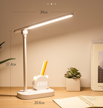 Load image into Gallery viewer, LED Eye Protection Desk Lamp Pen Holder With Clock
