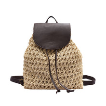 Load image into Gallery viewer, Straw Woven Hollow Beach Backpack With Fur Cover
