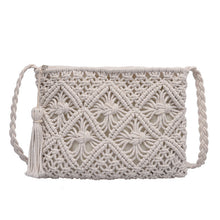Load image into Gallery viewer, Woven Female Hollow Tassel Straw Handbag
