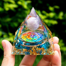 Load image into Gallery viewer, Handmade Amethyst Crystal Sphere Orgone Pyramid
