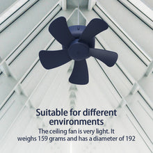 Load image into Gallery viewer, Remote Control Timing USB Powered Ceiling Fan Air Cooler
