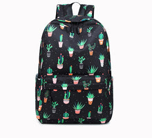 Load image into Gallery viewer, Cactus Print Female Junior High School Student Backpack
