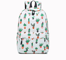 Load image into Gallery viewer, Cactus Print Female Junior High School Student Backpack
