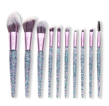 Load image into Gallery viewer, Makeup Brushes With Bag 10Pcs Foundation Blush Brushes
