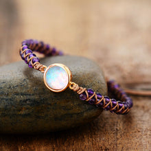 Load image into Gallery viewer, Stone Wrap Bracelets Femme Amethysts Opal String
