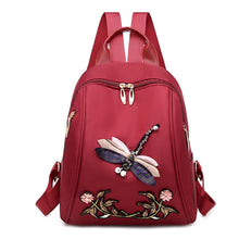 Load image into Gallery viewer, Retro Oxford Cloth Embroidered Women's Casual Backpack
