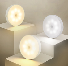 Load image into Gallery viewer, Usb Rechargeable Motion Sensor Light Round Wireless LED
