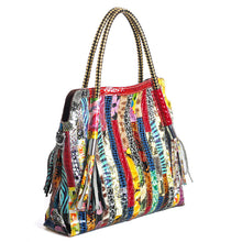 Load image into Gallery viewer, European And American Lady's Portable Striped Handbag

