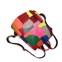 Load image into Gallery viewer, Large-capacity Leather Lady's Retro Stitching Backpack
