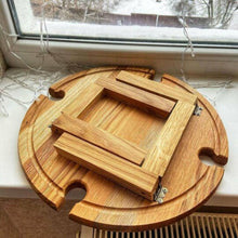 Load image into Gallery viewer, Wooden Outdoor Folding Picnic-table With Glass Holder
